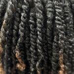Photograph of Black woman's twists.